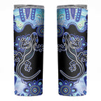 Australia Skinny Tumbler Aussie Opal Pattern With Lizard Aboriginal Art - Turquoise