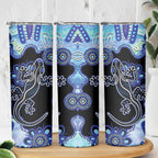 Australia Skinny Tumbler Aussie Opal Pattern With Lizard Aboriginal Art - Turquoise