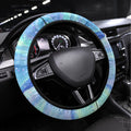Australia Steering Wheel Cover Aussie Opal Pattern With Lizard Aboriginal Art - Turquoise