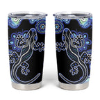 Australia Tumbler Cup Aussie Opal Pattern With Lizard Aboriginal Art - Turquoise