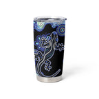 Australia Tumbler Cup Aussie Opal Pattern With Lizard Aboriginal Art - Turquoise