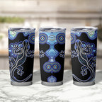 Australia Tumbler Cup Aussie Opal Pattern With Lizard Aboriginal Art - Turquoise