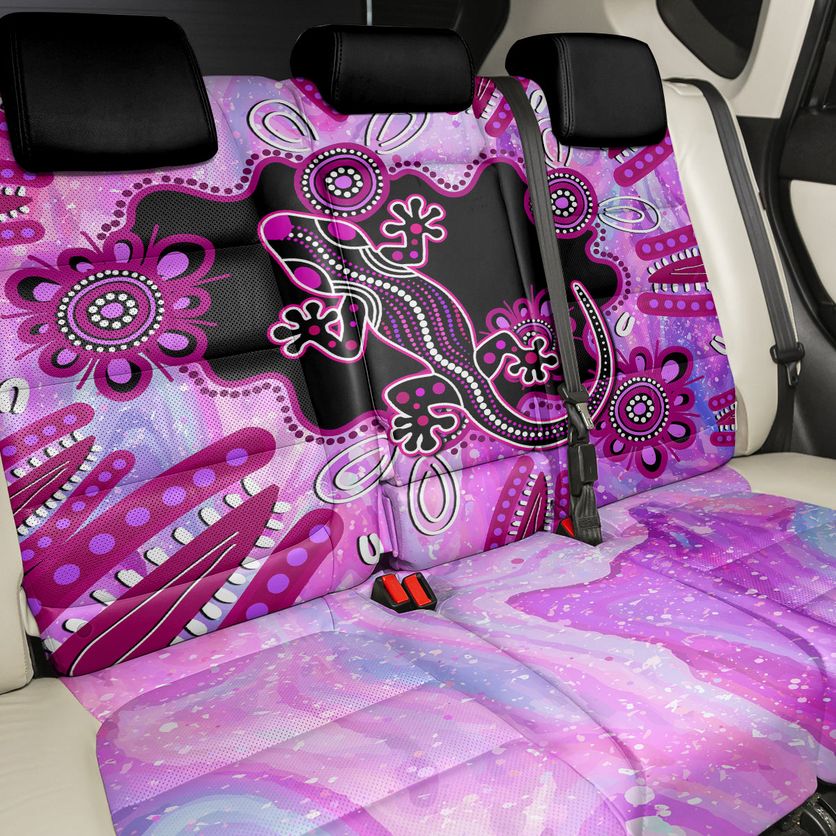 australia-back-car-seat-cover-aussie-opal-pattern-with-lizard-aboriginal-art-pink