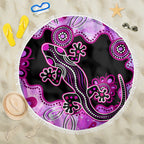 australia-beach-blanket-aussie-opal-pattern-with-lizard-aboriginal-art-pink