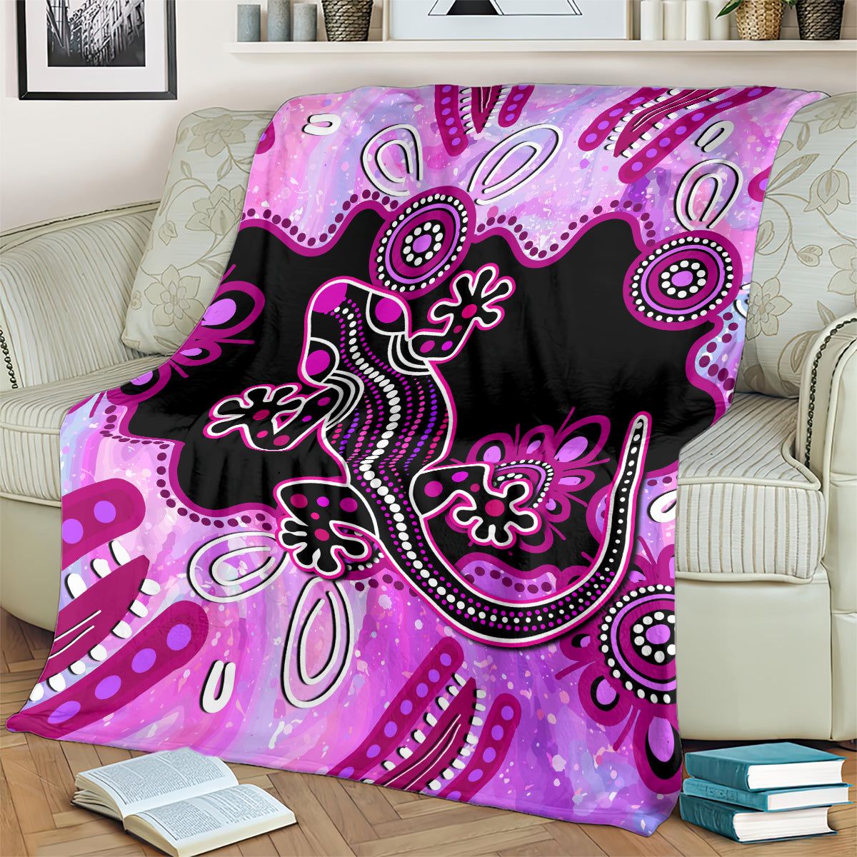 australia-blanket-aussie-opal-pattern-with-lizard-aboriginal-art-pink