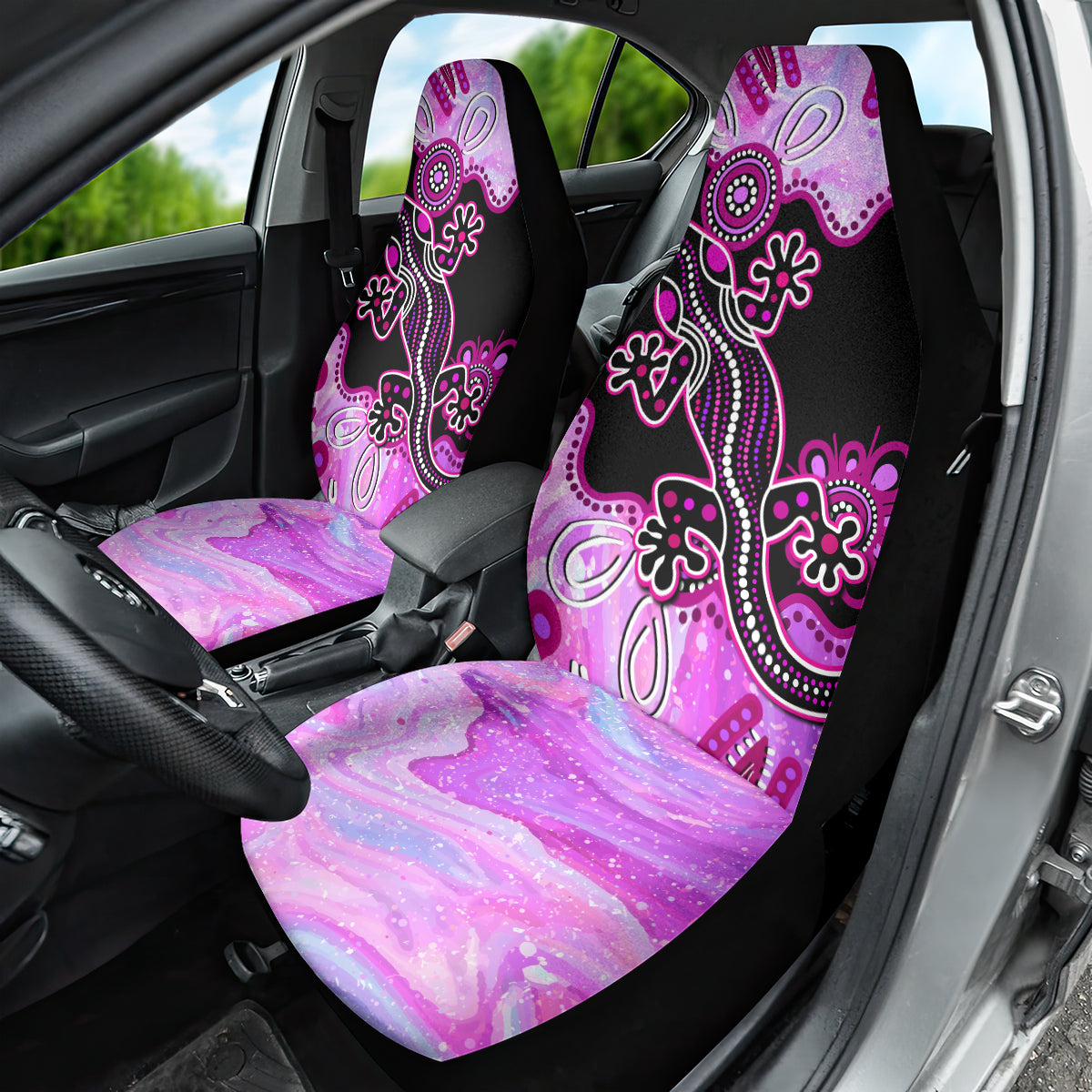 Australia Car Seat Cover Aussie Opal Pattern With Lizard Aboriginal Art - Pink LT14