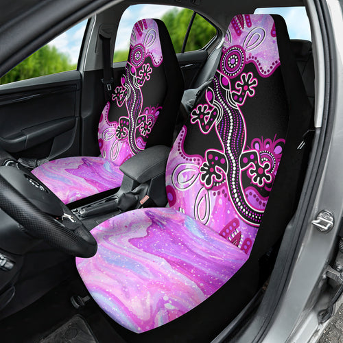 Australia Car Seat Cover Aussie Opal Pattern With Lizard Aboriginal Art - Pink LT14