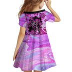 australia-family-matching-short-sleeve-bodycon-dress-and-hawaiian-shirt-aussie-opal-pattern-with-lizard-aboriginal-art-pink