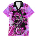 australia-family-matching-tank-maxi-dress-and-hawaiian-shirt-aussie-opal-pattern-with-lizard-aboriginal-art-pink