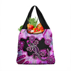 Australia Grocery Bag Aussie Opal Pattern With Lizard Aboriginal Art - Pink