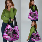 Australia Grocery Bag Aussie Opal Pattern With Lizard Aboriginal Art - Pink