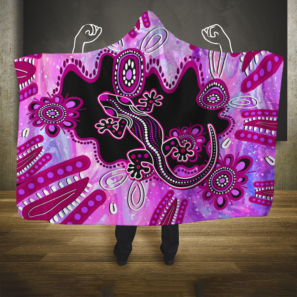 australia-hooded-blanket-aussie-opal-pattern-with-lizard-aboriginal-art-pink