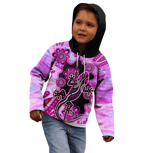 australia-kid-hoodie-aussie-opal-pattern-with-lizard-aboriginal-art-pink
