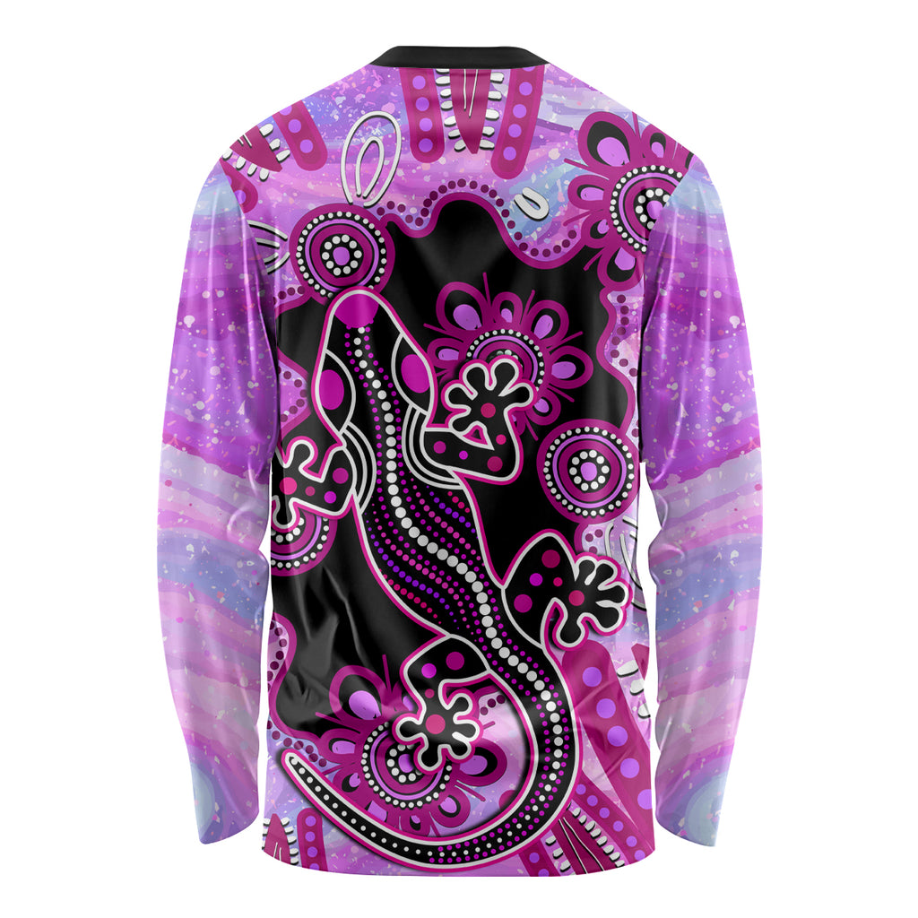 australia-long-sleeve-shirt-aussie-opal-pattern-with-lizard-aboriginal-art-pink