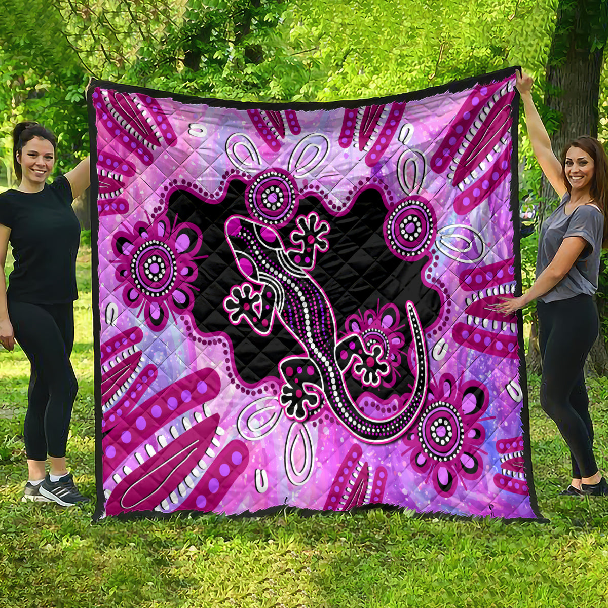 australia-quilt-aussie-opal-pattern-with-lizard-aboriginal-art-pink
