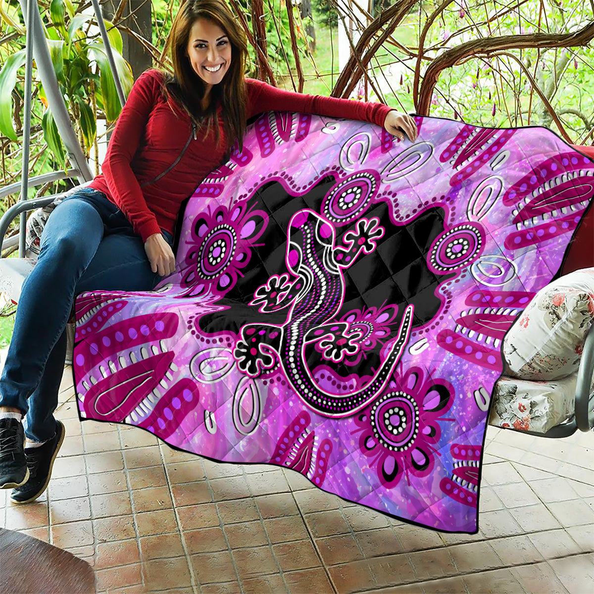 australia-quilt-aussie-opal-pattern-with-lizard-aboriginal-art-pink