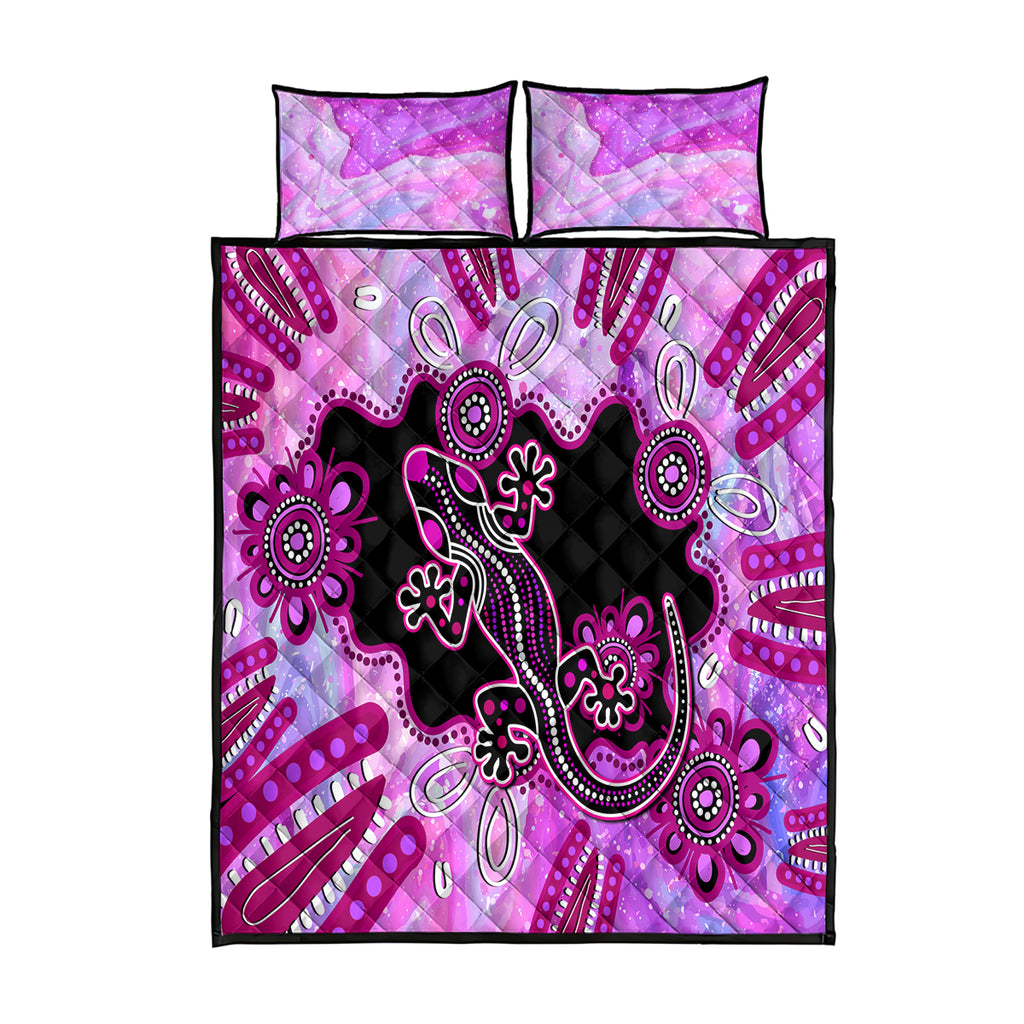 australia-quilt-bed-set-aussie-opal-pattern-with-lizard-aboriginal-art-pink