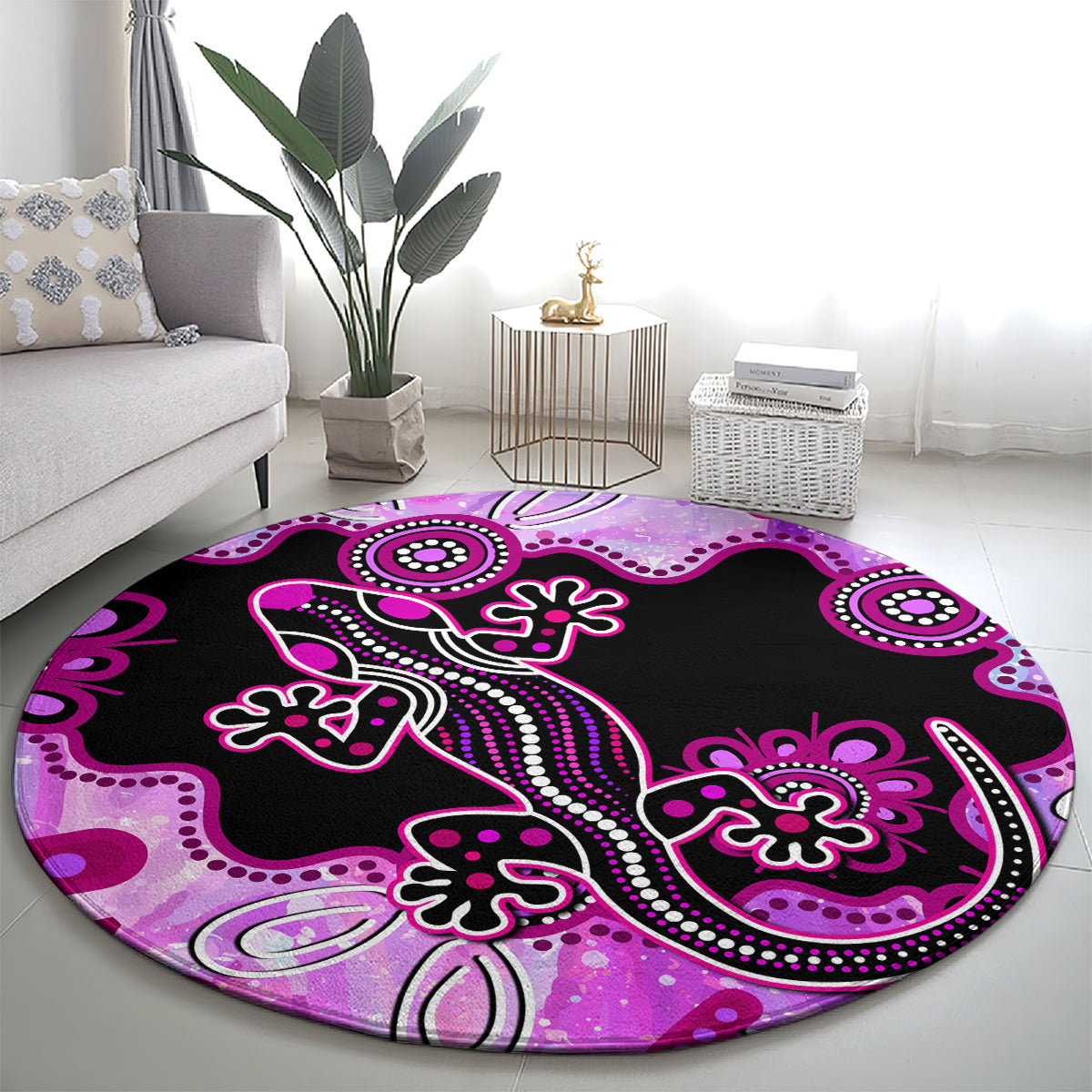 australia-round-carpet-aussie-opal-pattern-with-lizard-aboriginal-art-pink