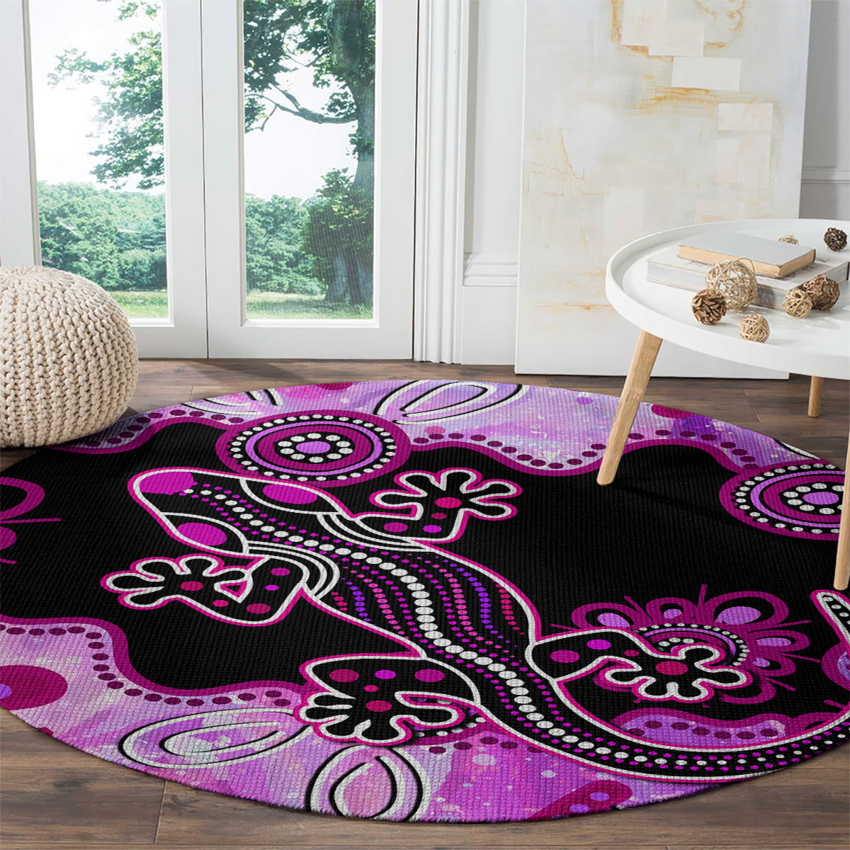 australia-round-carpet-aussie-opal-pattern-with-lizard-aboriginal-art-pink