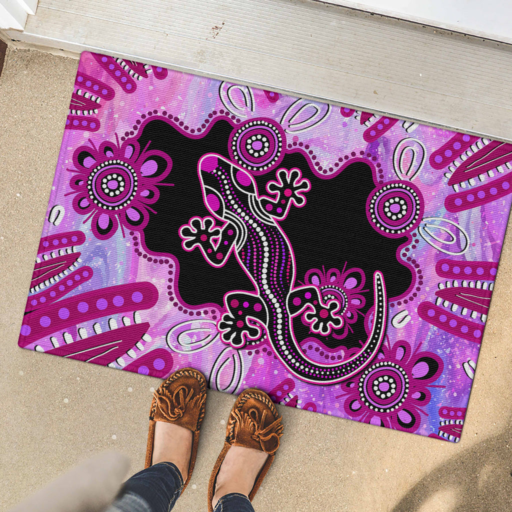 australia-rubber-doormat-aussie-opal-pattern-with-lizard-aboriginal-art-pink