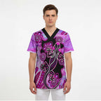 Australia Scrub Top Aussie Opal Pattern With Lizard Aboriginal Art - Pink - Aussie Hoodie