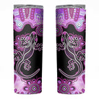 Australia Skinny Tumbler Aussie Opal Pattern With Lizard Aboriginal Art - Pink