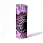 Australia Skinny Tumbler Aussie Opal Pattern With Lizard Aboriginal Art - Pink