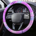 Australia Steering Wheel Cover Aussie Opal Pattern With Lizard Aboriginal Art - Pink