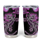 Australia Tumbler Cup Aussie Opal Pattern With Lizard Aboriginal Art - Pink