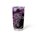 Australia Tumbler Cup Aussie Opal Pattern With Lizard Aboriginal Art - Pink