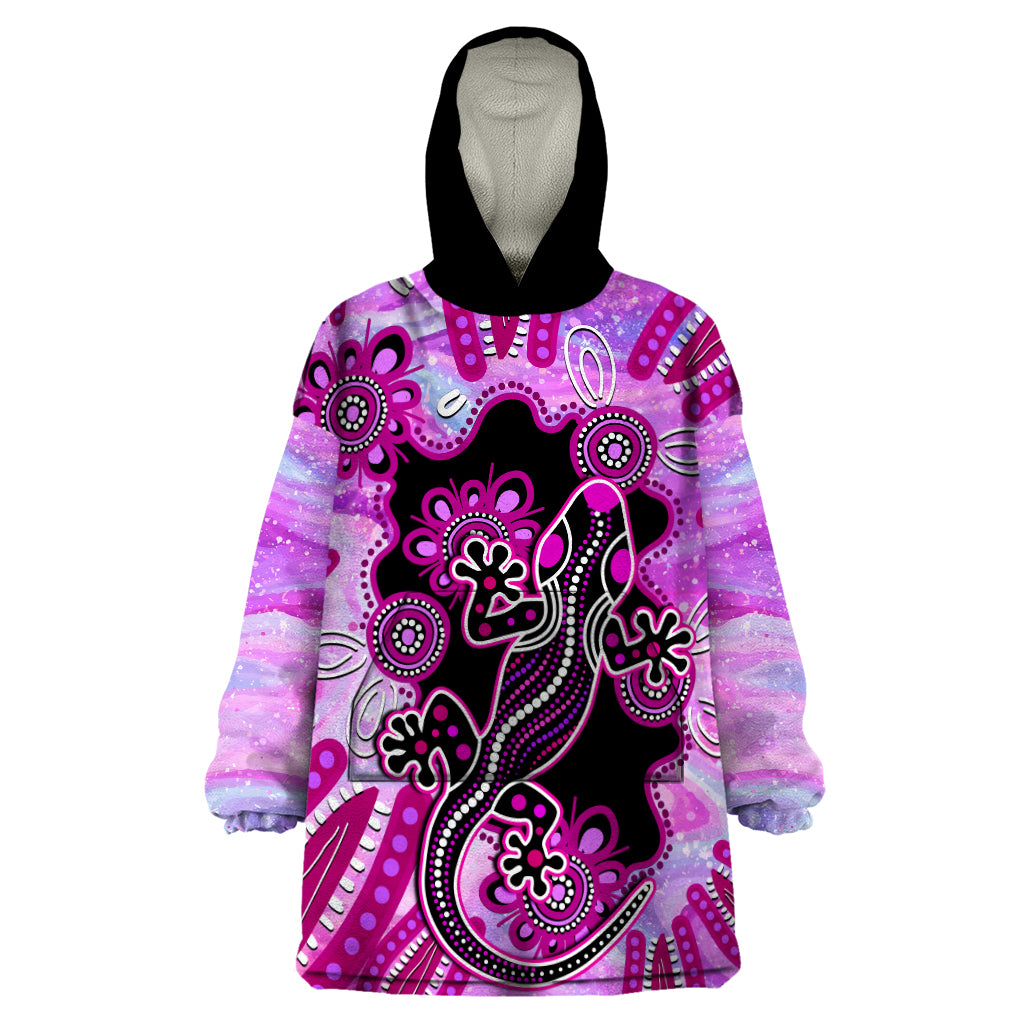 australia-wearable-blanket-hoodie-aussie-opal-pattern-with-lizard-aboriginal-art-pink