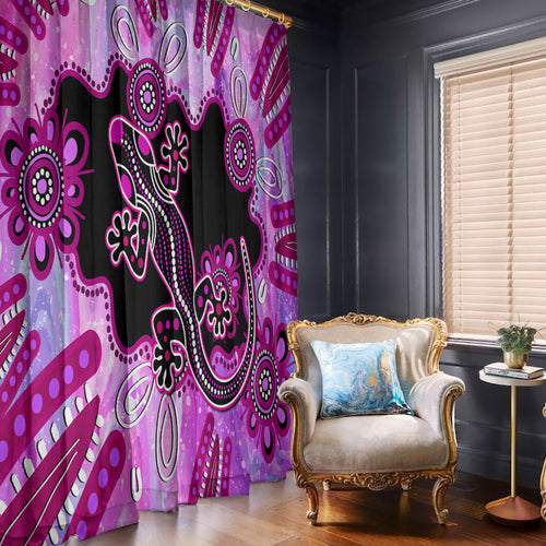 australia-window-curtain-aussie-opal-pattern-with-lizard-aboriginal-art-pink