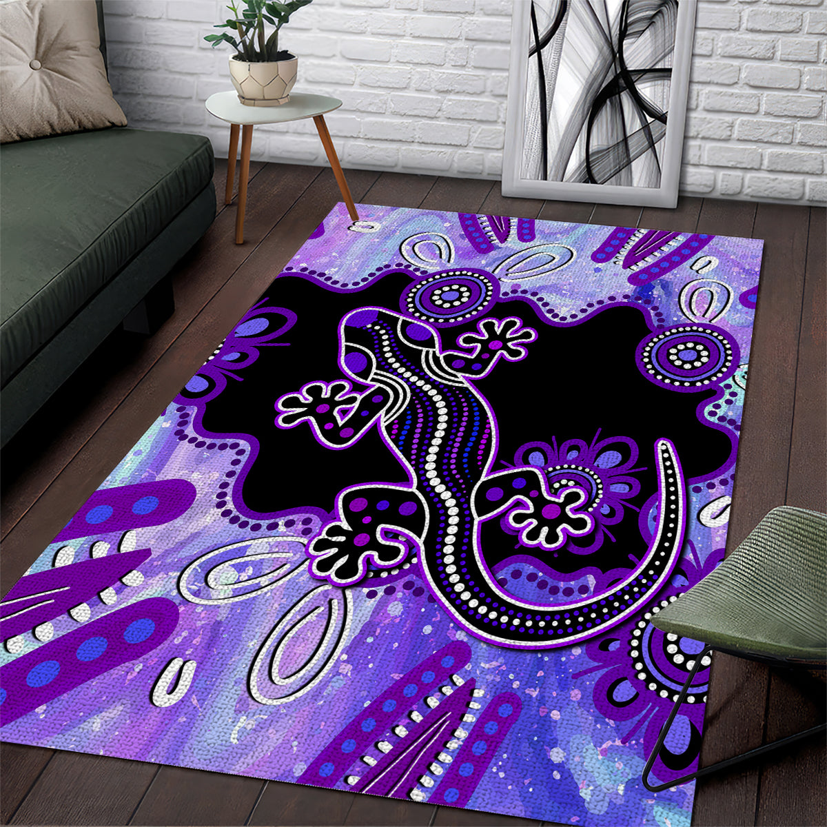 australia-opal-area-rug-aussie-lizard-with-aboriginal-art-purple