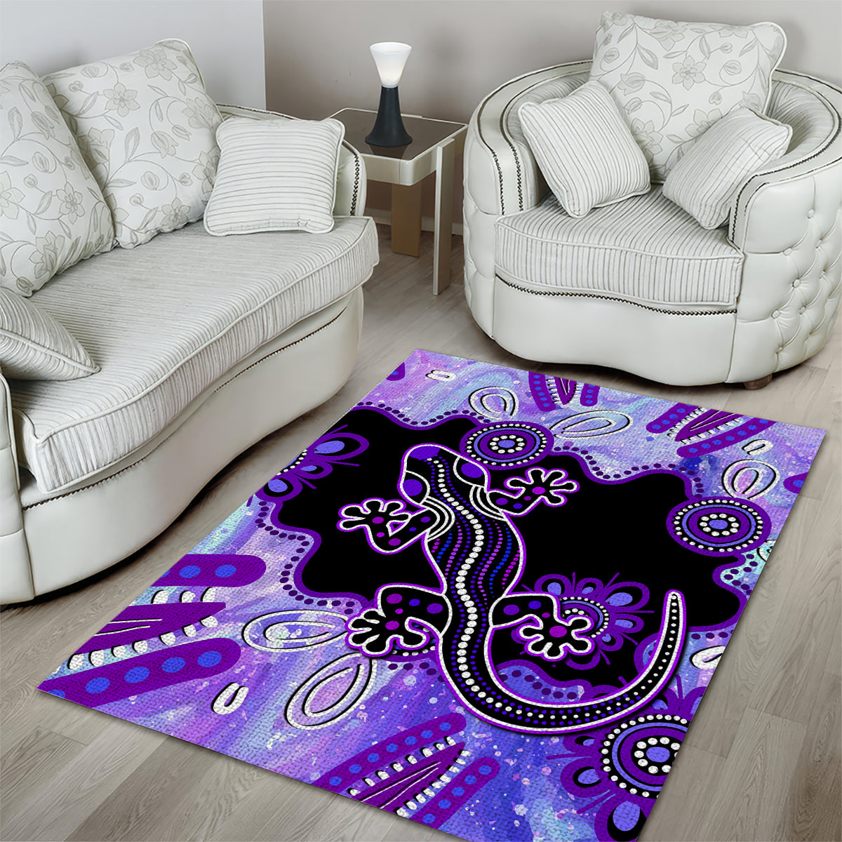 australia-opal-area-rug-aussie-lizard-with-aboriginal-art-purple