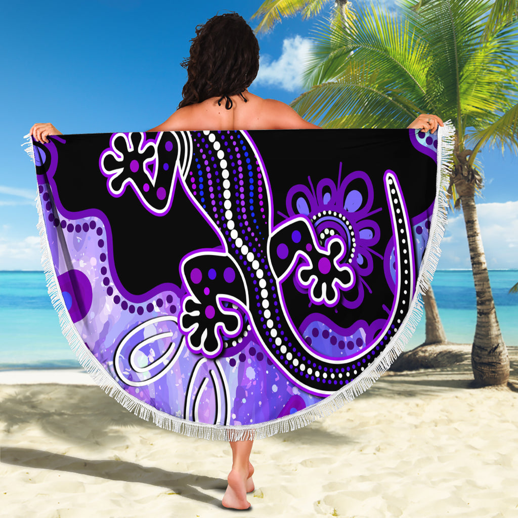 australia-opal-beach-blanket-aussie-lizard-with-aboriginal-art-purple