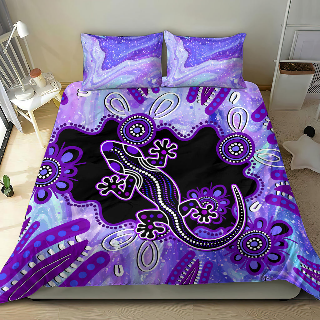 australia-opal-bedding-set-aussie-lizard-with-aboriginal-art-purple