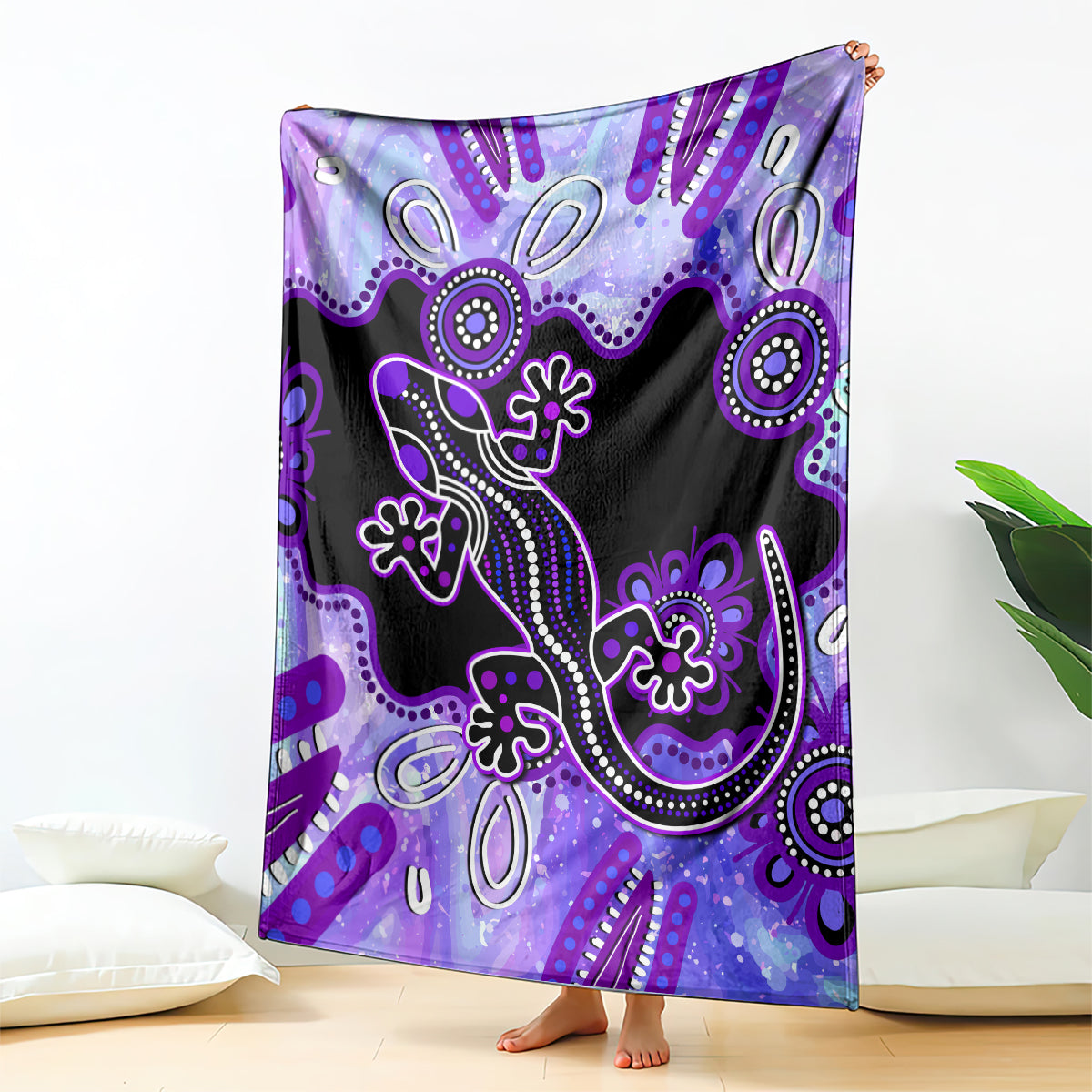 australia-opal-blanket-aussie-lizard-with-aboriginal-art-purple