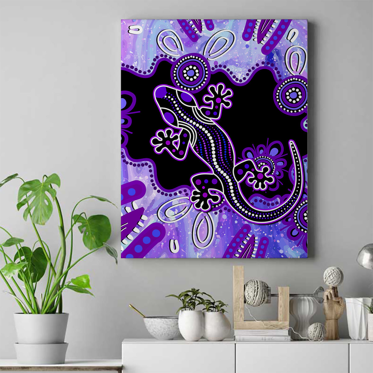 australia-opal-canvas-wall-art-aussie-lizard-with-aboriginal-art-purple