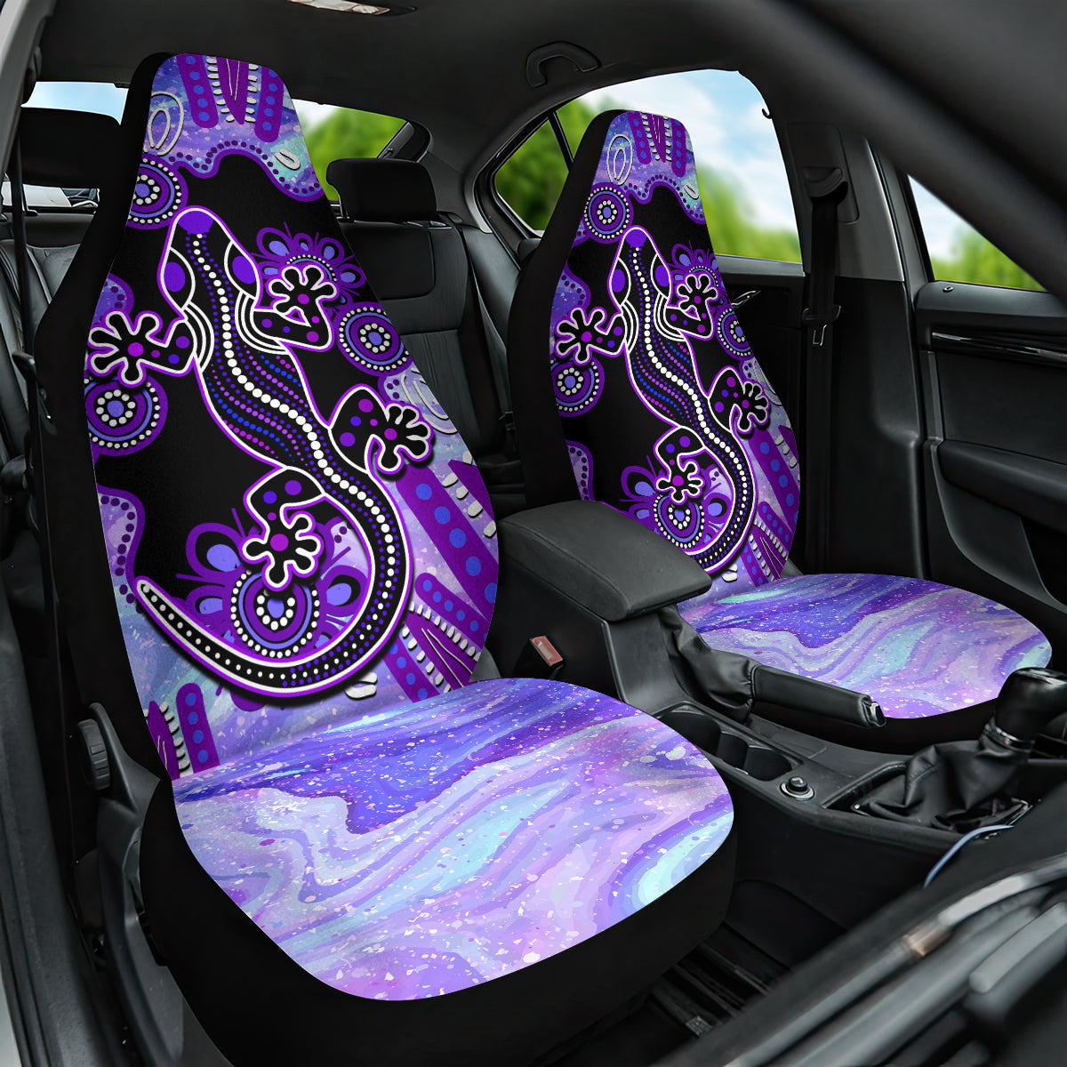 australia-opal-car-seat-cover-aussie-lizard-with-aboriginal-art-purple