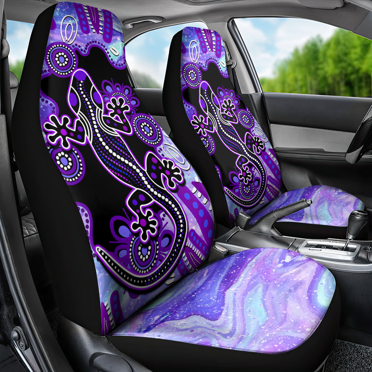 australia-opal-car-seat-cover-aussie-lizard-with-aboriginal-art-purple