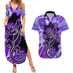 australia-opal-couples-matching-summer-maxi-dress-and-hawaiian-shirt-aussie-lizard-with-aboriginal-art-purple