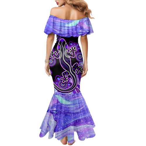 australia-opal-family-matching-mermaid-dress-and-hawaiian-shirt-aussie-lizard-with-aboriginal-art-purple
