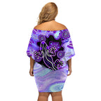 australia-opal-family-matching-off-shoulder-short-dress-and-hawaiian-shirt-aussie-lizard-with-aboriginal-art-purple