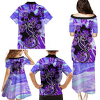 australia-opal-family-matching-puletasi-dress-and-hawaiian-shirt-aussie-lizard-with-aboriginal-art-purple