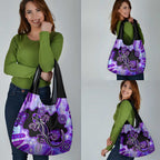 Australia Opal Grocery Bag Aussie Lizard With Aboriginal Art - Purple