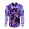 australia-opal-long-sleeve-button-shirt-aussie-lizard-with-aboriginal-art-purple