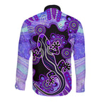 australia-opal-long-sleeve-button-shirt-aussie-lizard-with-aboriginal-art-purple