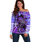 australia-opal-off-shoulder-sweater-aussie-lizard-with-aboriginal-art-purple