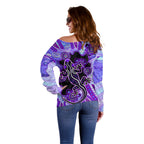 australia-opal-off-shoulder-sweater-aussie-lizard-with-aboriginal-art-purple