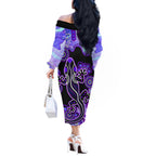 australia-opal-off-the-shoulder-long-sleeve-dress-aussie-lizard-with-aboriginal-art-purple